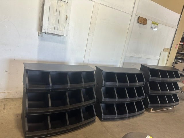 **LOT OF 3** HIGH END WOOD FINISHED 12 BINS DRY FOOD DISPLAY MERCHANDISER - Second Life - Equipment - collection_name