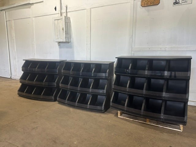 **LOT OF 3** HIGH END WOOD FINISHED 12 BINS DRY FOOD DISPLAY MERCHANDISER - Second Life - Equipment - collection_name