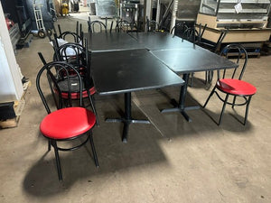 **LOT OF 4*** COMMERCIAL DINE IN TABLES AND 18 CHAIRS FOR RESTAURANT