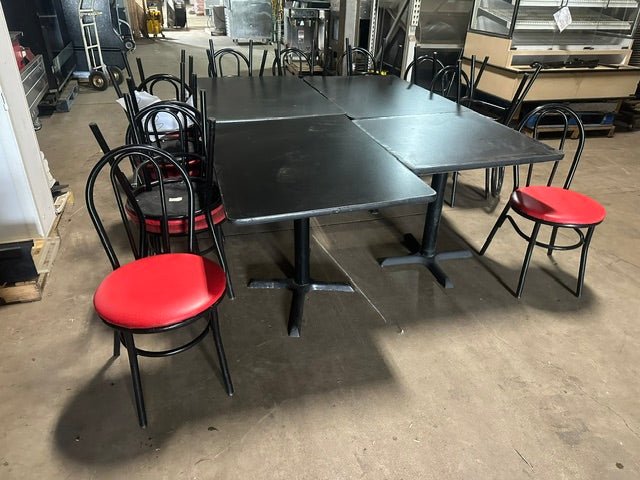 **LOT OF 4*** COMMERCIAL DINE IN TABLES AND 18 CHAIRS FOR RESTAURANT - Second Life-Equipment-collection_name