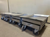 ***LOT OF 4*** STAINLESS STEEL GREASE CATCHER PANS ON DOLLY WITH SLIDE OUT PLATFORM DRAWER PANS ON 5" CASTERS - Bargains R Ours - #collection_name#