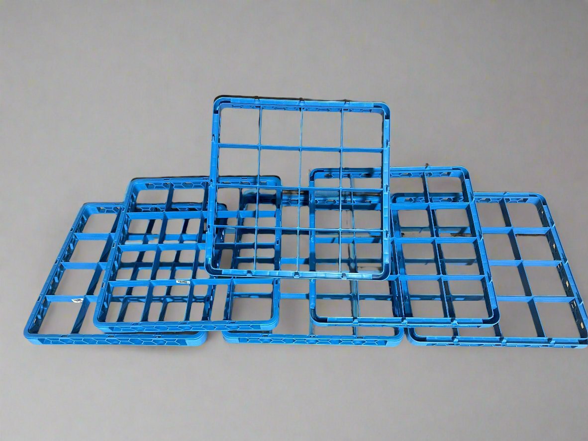 **LOT OF 6** CARLISLE BLUE EXTENDER 16 COMPARTMENT DISH RACK EXTENDERS ...