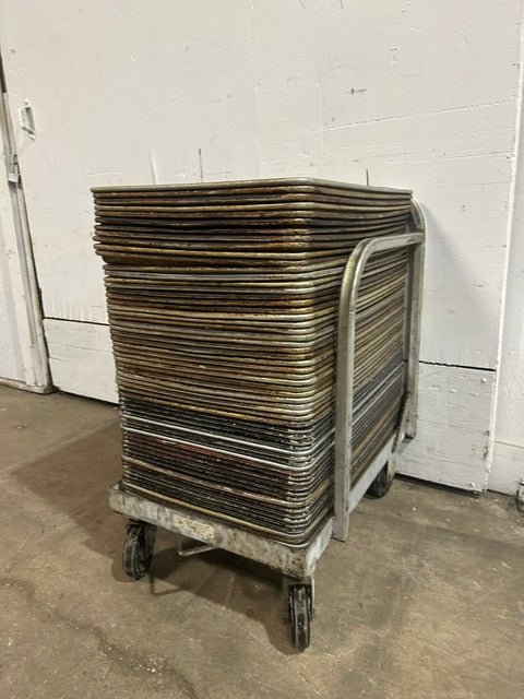 ***Lot of 60*** H.D COMMERCIAL FULL SIZE ALUMINIUM BAKING SHEET PAN WITH CART - Second Life-Equipment-#collection_name#