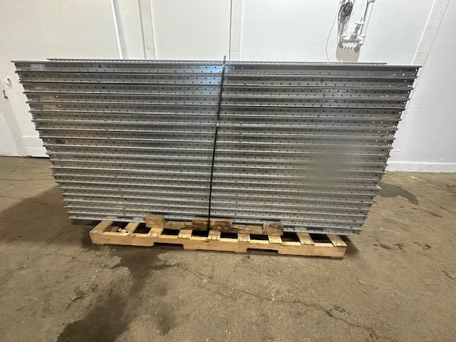 LOT OF 82*UNEX SPAN TRACK 9.5"x90"GRAVITY ROLLER FLOW RACK CONVEYOR W/68 CONNECTION ADAPTERS - Second Life - Equipment - collection_name