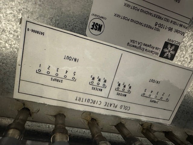 "McCANN 96 - 1100 - 8" 1522 FREESTANDING POST - MIX COLD PLATE/ICE BIN W/STAND, 60LBS - Second Life - Equipment - collection_name