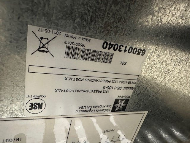 "McCANN 96 - 1100 - 8" 1522 FREESTANDING POST - MIX COLD PLATE/ICE BIN W/STAND, 60LBS - Second Life - Equipment - collection_name