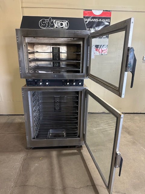 ***MECHANIC SPECIAL*** DUKE MANUFACTURING CO. ELECTRIC PH3 INTERIOR LIGHTED 2 IN 1 TOP OVEN AND BOTTOM HUMIDITY PROOFER STATION ON CASTERS - Bargains R Ours - #collection_name#