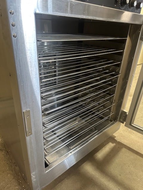 ***MECHANIC SPECIAL*** DUKE MANUFACTURING CO. ELECTRIC PH3 INTERIOR LIGHTED 2 IN 1 TOP OVEN AND BOTTOM HUMIDITY PROOFER STATION ON CASTERS - Bargains R Ours - #collection_name#