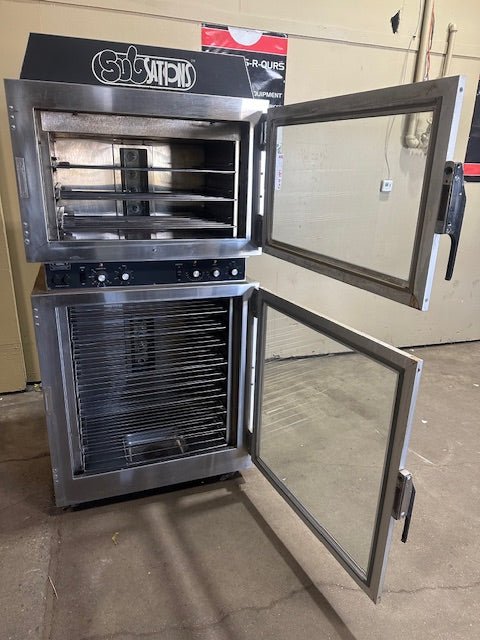 ***MECHANIC SPECIAL*** DUKE MANUFACTURING CO. ELECTRIC PH3 INTERIOR LIGHTED 2 IN 1 TOP OVEN AND BOTTOM HUMIDITY PROOFER STATION ON CASTERS - Bargains R Ours - #collection_name#