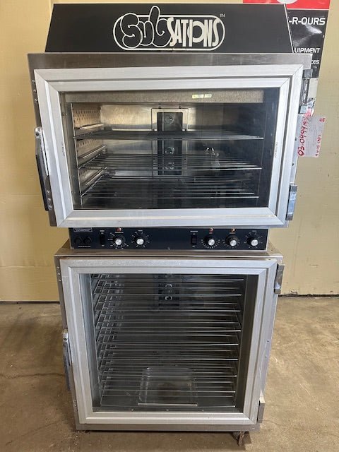 ***MECHANIC SPECIAL*** DUKE MANUFACTURING CO. ELECTRIC PH3 INTERIOR LIGHTED 2 IN 1 TOP OVEN AND BOTTOM HUMIDITY PROOFER STATION ON CASTERS - Bargains R Ours - #collection_name#