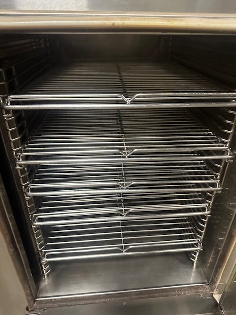 ***MECHANIC SPECIAL *** MARKET FORGE STAINLESS STEEL ELECTRIC GLASS DOOR STEAM/HOT AIR COMBINATION CONVECTION OVEN ON STAND 29 BRACKETS WITH 5 WIRED SHELF - Bargains R Ours - #collection_name#