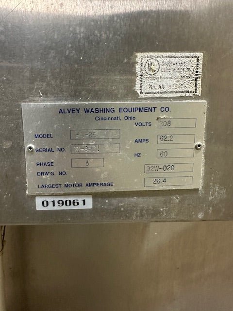 ****MECHANICS SPECIALS****"ALVEY WASHING EQUIPMENT" DOOR TYPE POTS/PANS DISHWASHING MACHINE - Bargains R Ours - #collection_name#