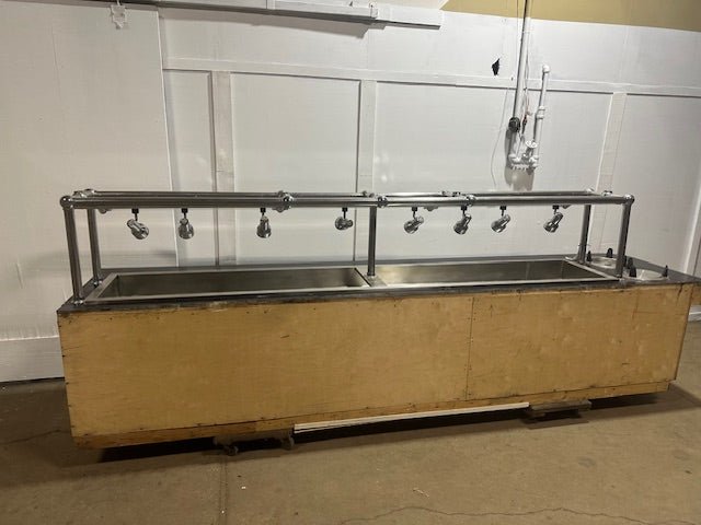 ***MECHANICS SPECIALS***REFRIGERATED SINGLE SIDE BUFFET BAR WITH DUAL PLATE DISPENSER & OVERHEAD LIGHTS - Bargains R Ours - #collection_name#