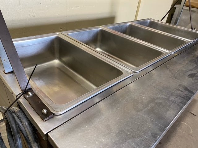 **MECHANICS SPECIALS**"VOLLRATH" 4 PAN BUFFET, 4 LIGHTS WITH DOUBLE SIDED SNEEZE GUARD - Bargains R Ours - #collection_name#