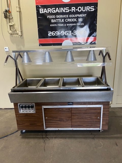 **MECHANICS SPECIALS**"VOLLRATH" 4 PAN BUFFET, 4 LIGHTS WITH DOUBLE SIDED SNEEZE GUARD - Bargains R Ours - #collection_name#