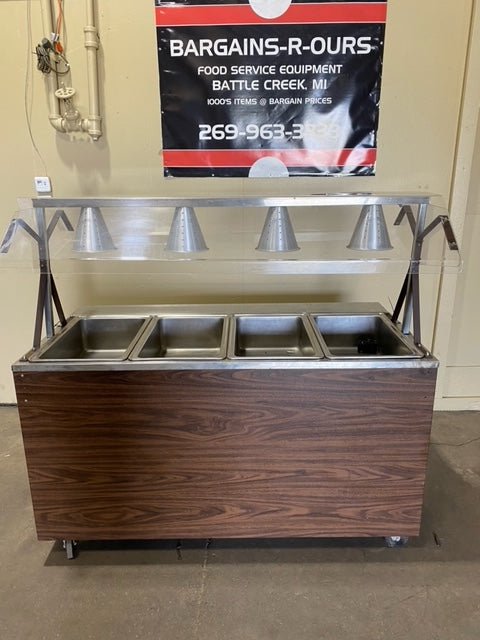 **MECHANICS SPECIALS**"VOLLRATH" 4 PAN BUFFET, 4 LIGHTS WITH DOUBLE SIDED SNEEZE GUARD - Bargains R Ours - #collection_name#