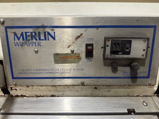 MERLIN ELECTRIC HEAT SEALING IN STORE BAKERY PACKAGING MARKETING SYSTEM WRAPPER MACHINE ON CASTERS - Bargains R Ours - #collection_name#