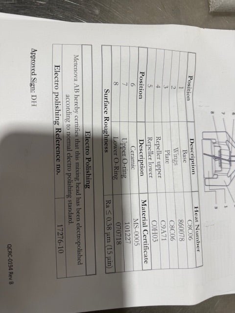 Metenova ZG53509 - E00422 Mix Head ZG8 AL6XN EP WITH CERTIFICATES AND NEW IN BOX - Second Life - Equipment - collection_name