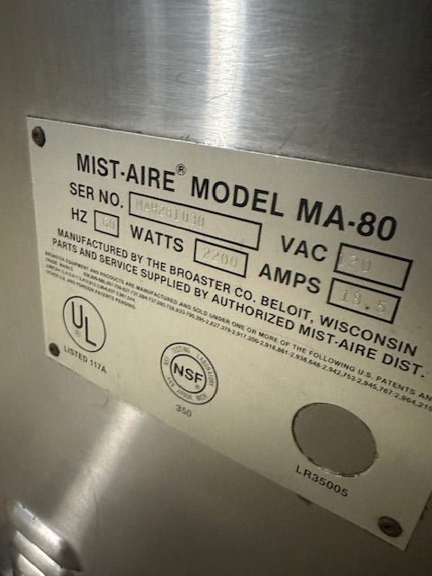 MIST - AIRE COOKER/BBQ SMOKER COOKER CABINET MODEL MA - 80 - Bargains R Ours - #collection_name#