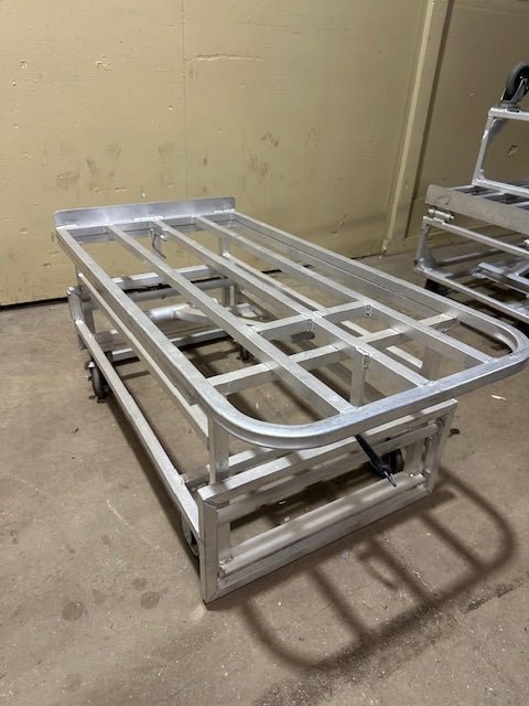 NEW AGE **LOT OF 6** HEAVY DUTY COMMERCIAL PRODUCE BAKERY ALUMINUM DISPLAY RACK ON CASTERS - FOLD ABLE - Bargains R Ours - #collection_name#