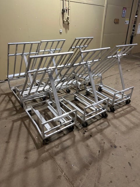 NEWAGE 5 ***LOT OF 6*** HEAVY DUTY ALUMINUM ROLLING PRODUCE MERCHANDISER DISPLAY RACK - Bargains R Ours - #collection_name#