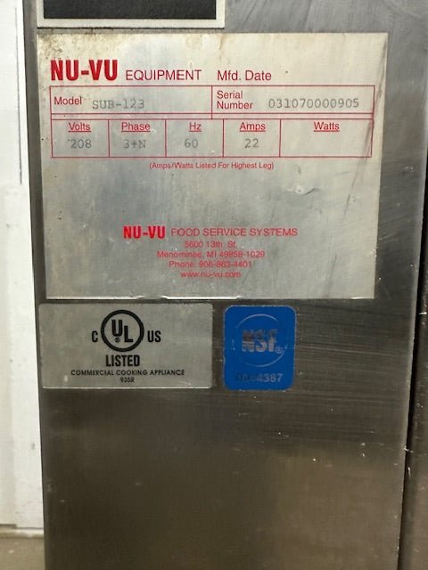 "NUVU SUB - 123" COMMERCIAL ELECTRIC BAKERY COMBO OVEN/PROOFER ON CASTER,208V 3PH - Second Life - Equipment - collection_name