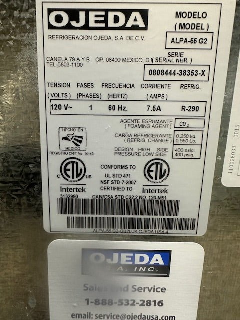 OJEDA ALPA - 66G2 COMMERCIAL REFRIGERATED/OPEN AIR DISPLAY CASE ON CASTER 120V 1PH - Second Life - Equipment - collection_name