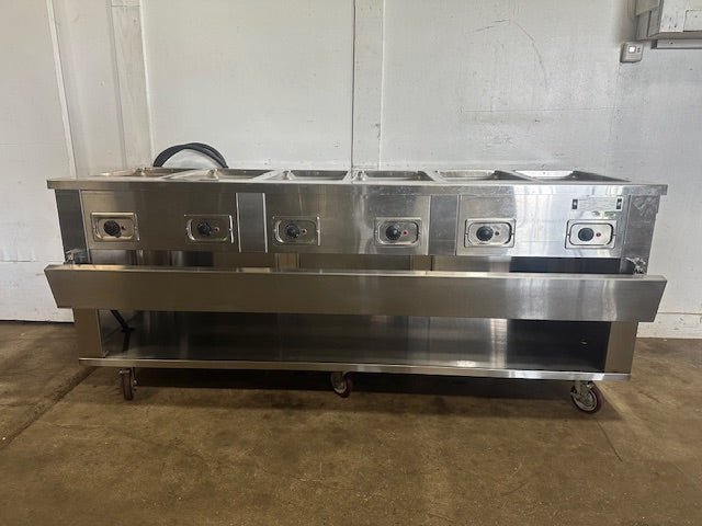 "PIPER PRODUCTS 6HF" COMMERCIAL 6 WELL FULL SERVICE HOT FOOD SERVING TABLE, 1PH - Second Life - Equipment - collection_name