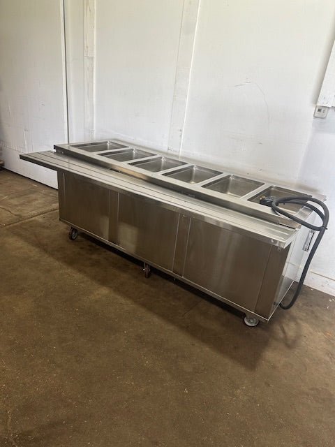 "PIPER PRODUCTS 6HF" COMMERCIAL 6 WELL FULL SERVICE HOT FOOD SERVING TABLE, 1PH - Second Life - Equipment - collection_name