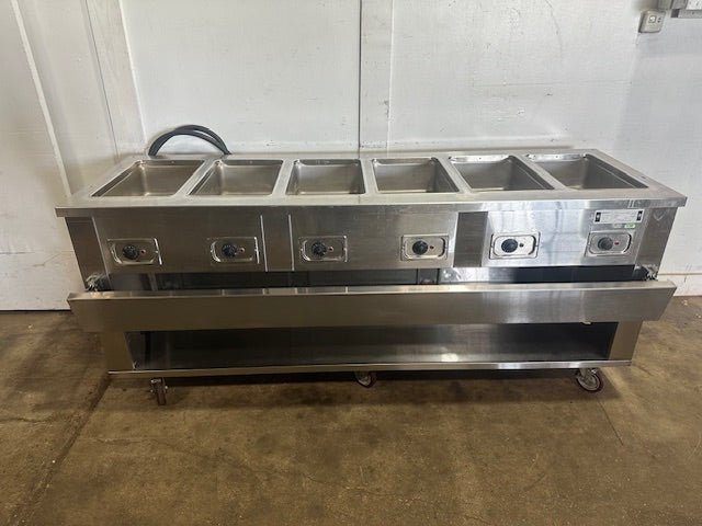 "PIPER PRODUCTS 6HF" COMMERCIAL 6 WELL FULL SERVICE HOT FOOD SERVING TABLE, 1PH - Second Life - Equipment - collection_name