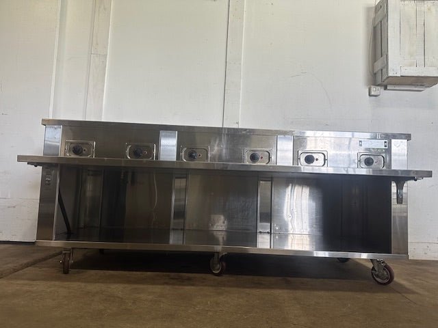 "PIPER PRODUCTS 6HF" COMMERCIAL 6 WELL FULL SERVICE HOT FOOD SERVING TABLE, 1PH - Second Life - Equipment - collection_name