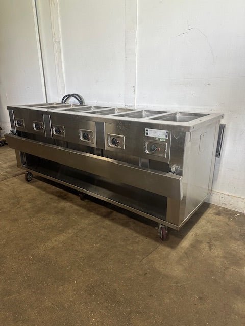 "PIPER PRODUCTS 6HF" COMMERCIAL 6 WELL FULL SERVICE HOT FOOD SERVING TABLE, 1PH - Second Life - Equipment - collection_name