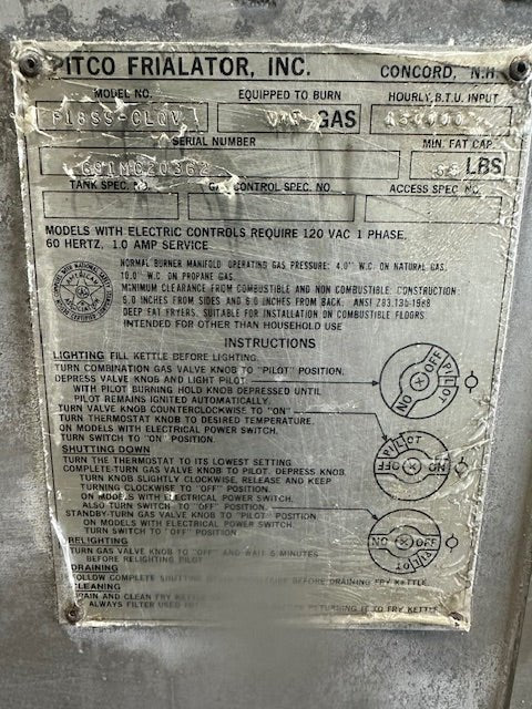 "PITCO F18SS - CLQV"H.D COMMERCIAL N GAS FRYER WITH DUMPSTER AND 6 BASKETS - Second Life - Equipment - collection_name