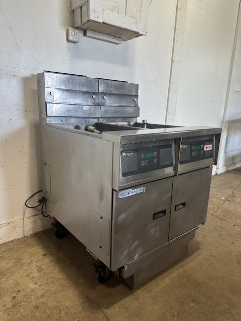 "PITCO MODEL SSH55" N GAS COMMERCIAL DEEP FRYER ON CASTER 50LBS,80000 BTU - Second Life - Equipment - collection_name
