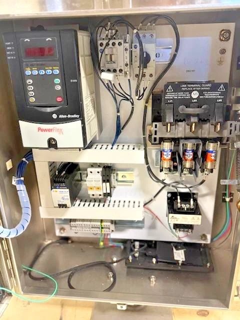 POWER FLEXLINK 90 DEGREE CONNER TURN FOOD GRADE 4"W x 90"L POWER CONVEYOR WITH MANUAL - Second Life - Equipment - collection_name