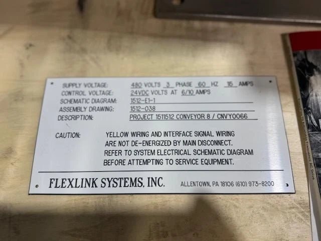 POWER FLEXLINK 90 DEGREE CONNER TURN FOOD GRADE 4"W x 90"L POWER CONVEYOR WITH MANUAL - Second Life - Equipment - collection_name