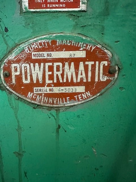 POWERMATIC MODEL 87 20" VERTICAL METAL BAND SAW VARIABLE SPEED - Second Life - Equipment - collection_name