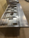 R - S RESTAURANT EQUIPMENT STAINLESS STEEL 5 STEAM HOT WELLS SERVICING LINE TABLE ON CASTERS STORAGE COMPARTMENT SLIDE DOORS FOLD - ABLE LEAF - Bargains R Ours - #collection_name#