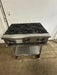 "RADIANCE "N GAS 36"W 6 BURNER HOTPLATE ON ROLLING TABLE STAND,37"H x 30 1/8"D - Second Life - Equipment - collection_name