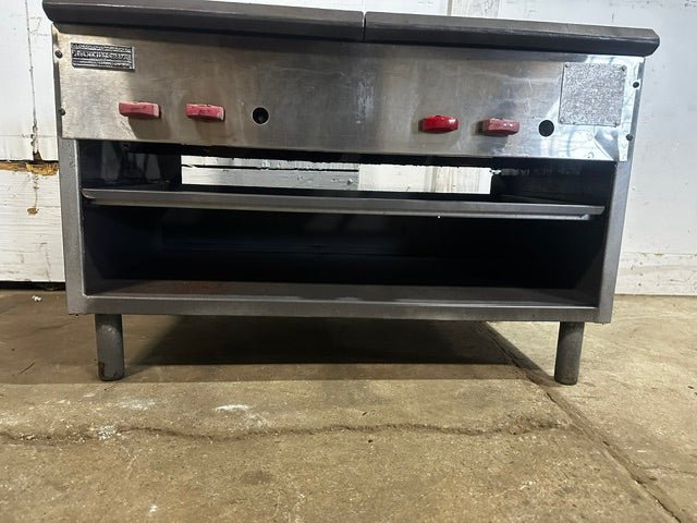 "RANKIN-DELUX SSPR-220"COMMERCIAL NAT GAS 2 BURNER STOVE WITH GREASE CATCHER PAN - Second Life-Equipment-collection_name