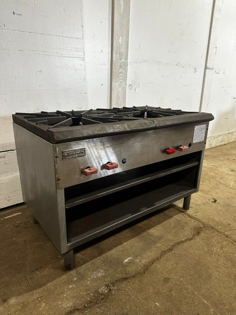 "RANKIN-DELUX SSPR-220"COMMERCIAL NAT GAS 2 BURNER STOVE WITH GREASE CATCHER PAN - Second Life-Equipment-collection_name