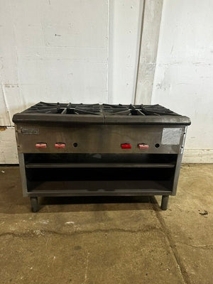 "RANKIN-DELUX SSPR-220"COMMERCIAL NAT GAS 2 BURNER STOVE WITH GREASE CATCHER PAN