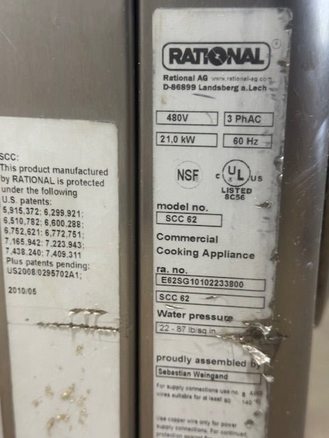 "RATIONAL SCC 62"H.D COMMERCIAL ELECTRIC COMBI - OVEN/STEAMER WITH STAND 480V,3PH - Second Life - Equipment - collection_name