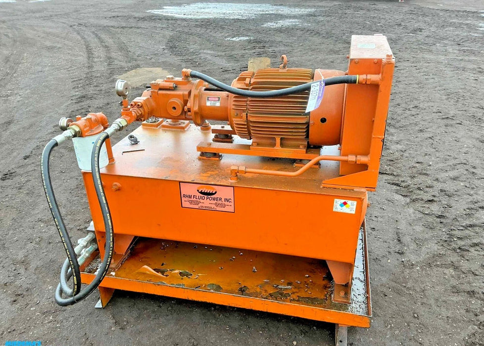 RHM Fluid Power 15hp Hydraulic Power Unit, 60 Gallon Capacity, 1200 PSI at 20 GPM, Pump HPV20B - Second Life - Equipment - collection_name