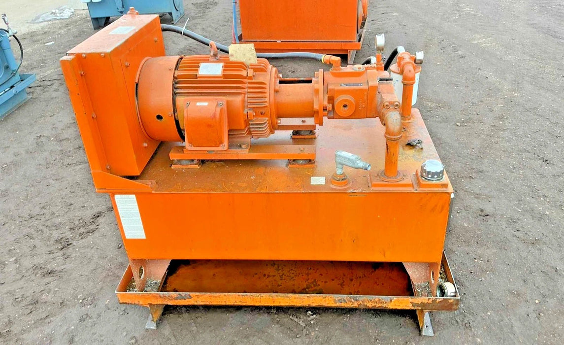 RHM Fluid Power 15hp Hydraulic Power Unit, 60 Gallon Capacity, 1200 PSI at 20 GPM, Pump HPV20B - Second Life - Equipment - collection_name