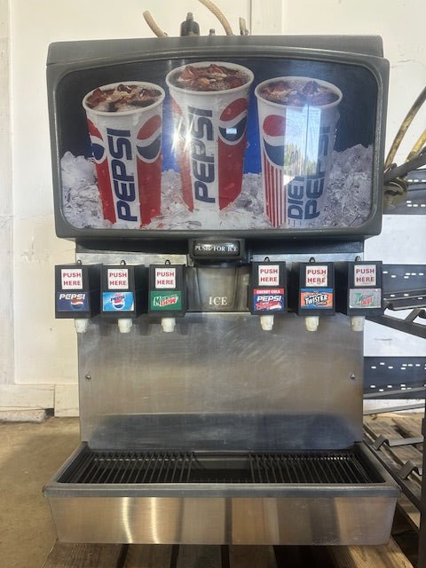 SERVEND MD - 150 6 FLAVOR SODA &amp; ICE DISPENSER W/ 6 SYRUP PUMPS and STAND - Second Life - Equipment - collection_name