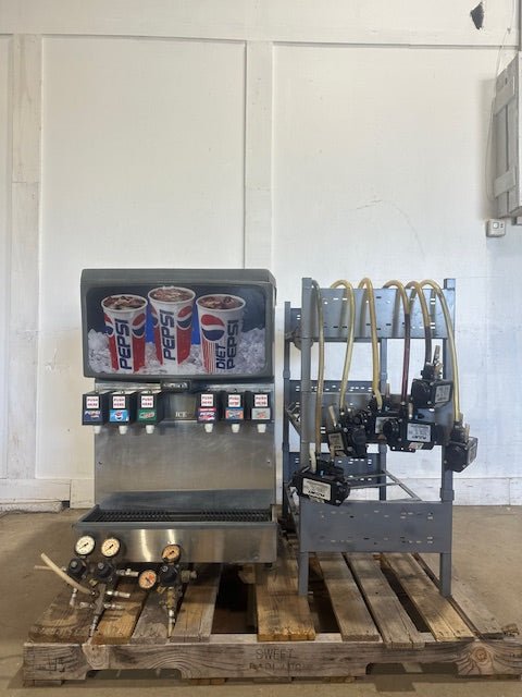 SERVEND MD - 150 6 FLAVOR SODA &amp; ICE DISPENSER W/ 6 SYRUP PUMPS and STAND - Second Life - Equipment - collection_name