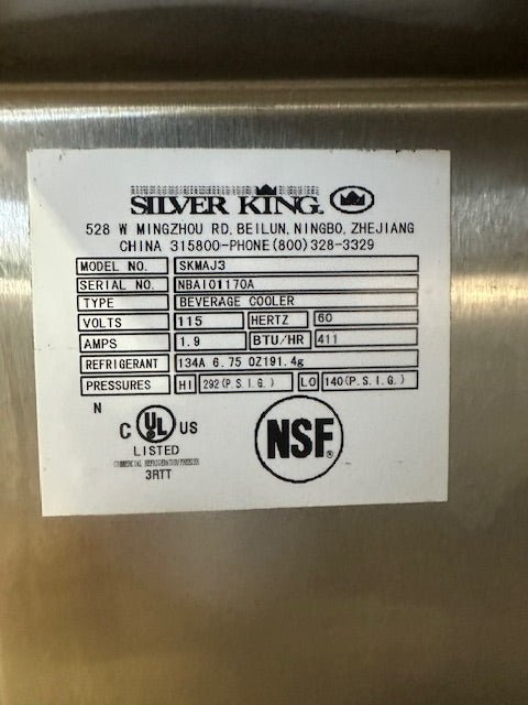 "SILVER KING SKMAJ3"18 GALLONS 3 VALVE REFRIGERATED MILK DISPENSER,115V 1PH - Second Life - Equipment - collection_name