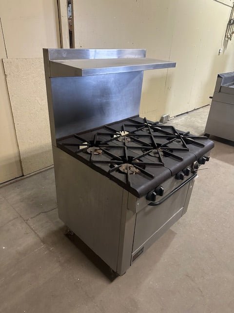 SOUTHBEND NATURAL GAS 6 BURNER RANGE WITH BACK SPLASH AND RACKS - Bargains R Ours - #collection_name#