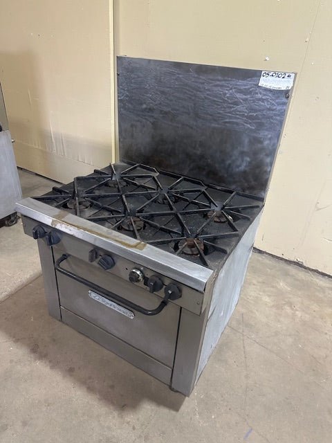 SOUTHBEND STAINLESS STEEL NATURAL GAS 6 BURNER BUILT IN STOVE WITH OVEN ON CASTERS - Bargains R Ours - #collection_name#